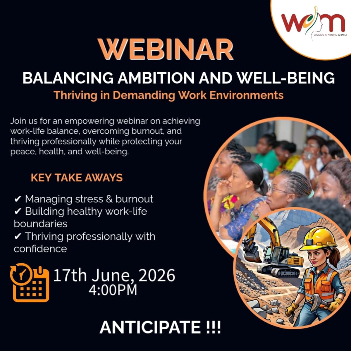 Women in Mining Ghana to Host Webinar on Balancing Ambition and Well-being in Demanding Work Environments